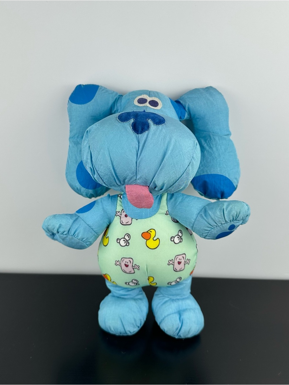 Vintage Tyco Blue’s Clues Bath Fun Blue Nylon Toy 11” Stuffed Plush Dog